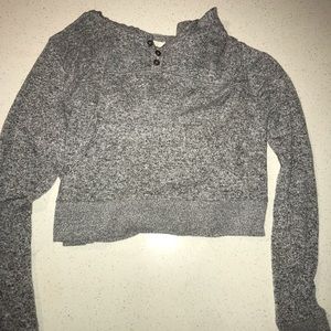 Cropped hooded sweatshirt
